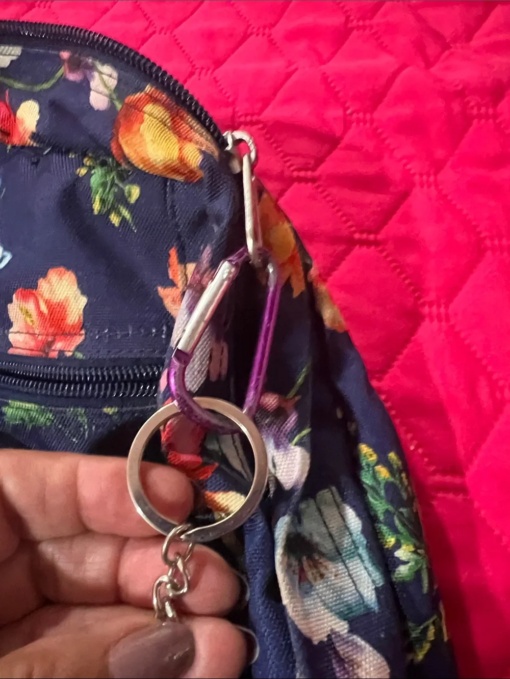 Jansport Navy Backpack with Colorful Floral Print